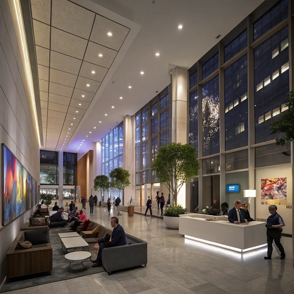 Modern late night center interior